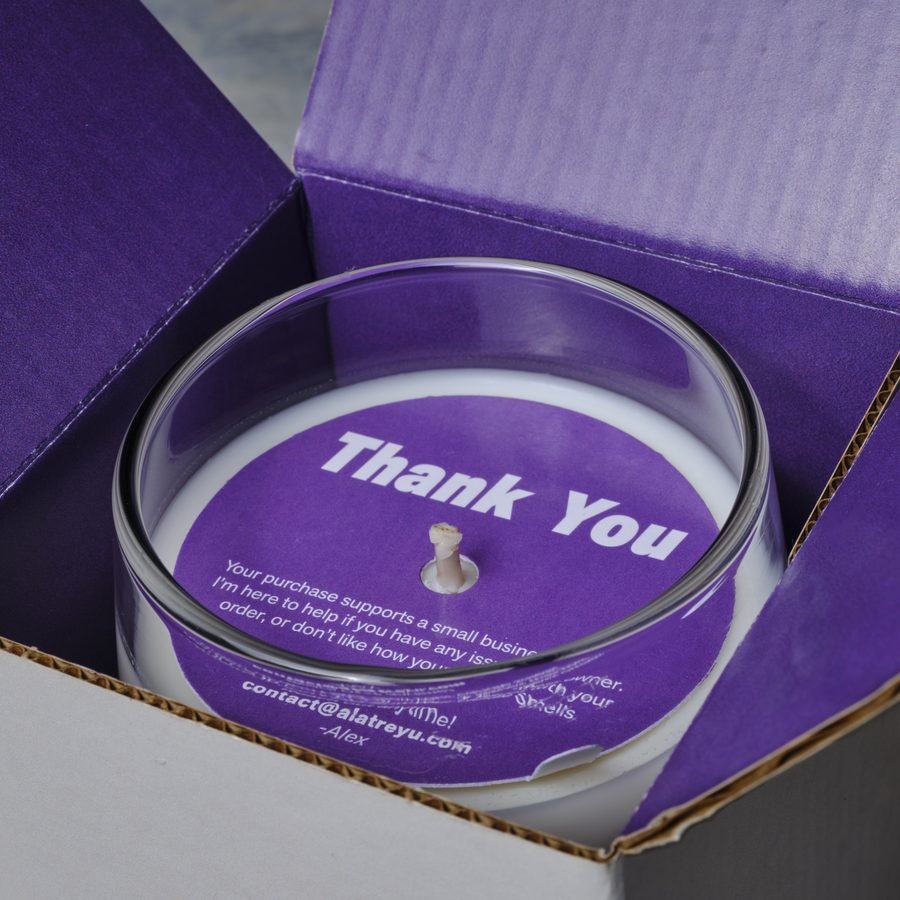The candle in its box